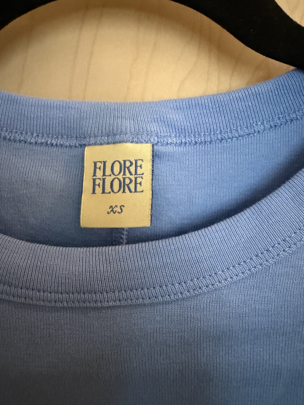 Flore Flore Women's Baby Car Crew Neck Tee in Light Blue